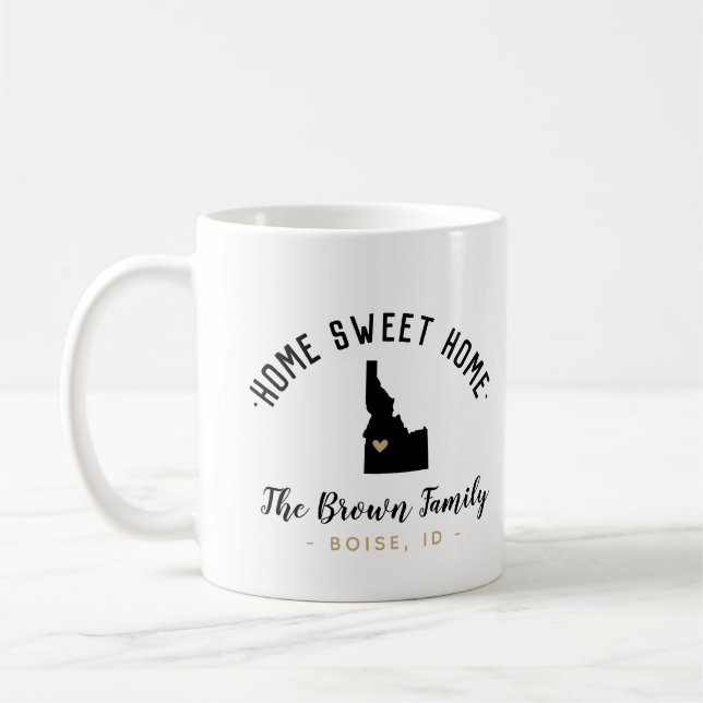 Idaho Home Sweet Home Family Monogram Mug (Left)