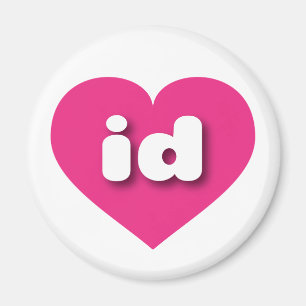 Idaho hot pink heart - I love id Magnet