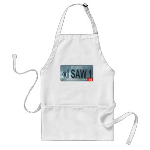 Idaho "I Saw 1" Sasquatch License Plate Standard Apron