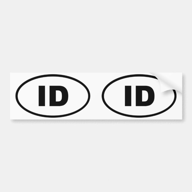 Idaho ID oval Bumper Sticker (Front)