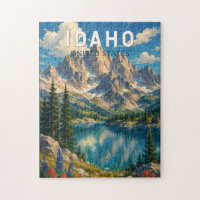 Idaho Illustration Travel Art Vintage