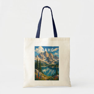 Idaho Illustration Travel Art Vintage Tote Bag