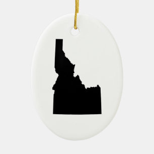 Idaho in Black Ceramic Tree Decoration