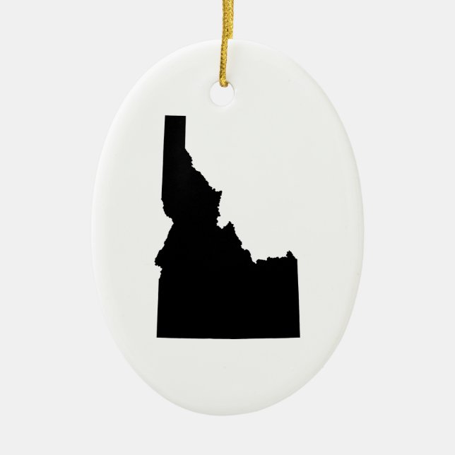 Idaho in Black Ceramic Tree Decoration (Front)