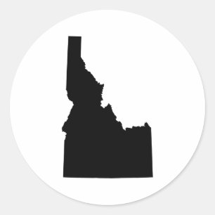 Idaho in Black Classic Round Sticker