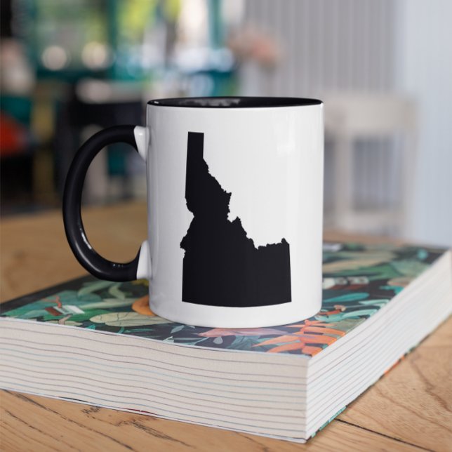 Idaho in Black Mug (Add text to create your own souvenir coffee cup.)