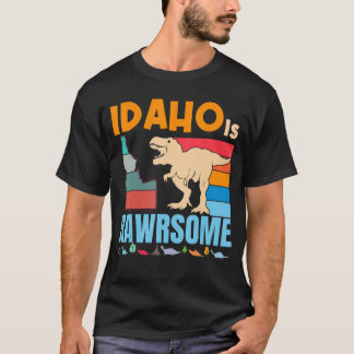 Idaho Is Awesome Dinosaur I Love Idaho Gift Boys G T-Shirt