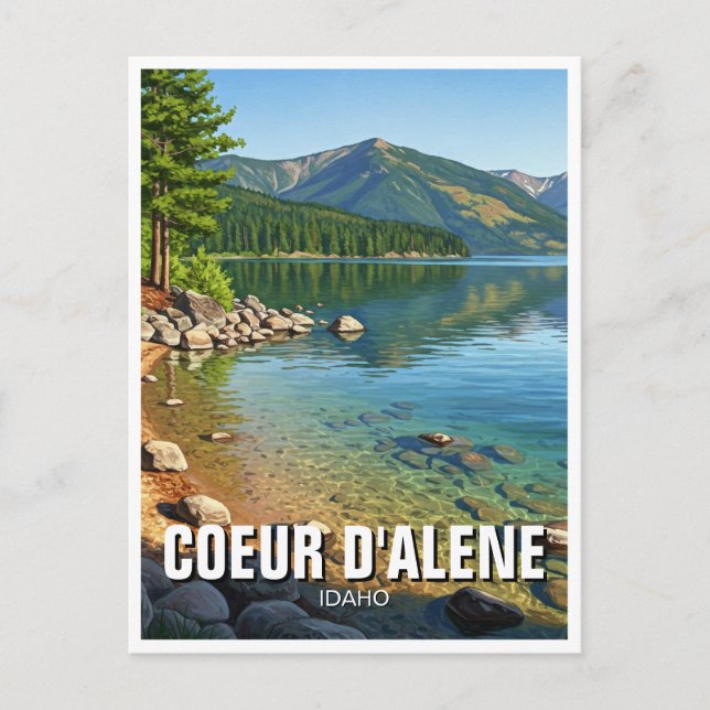 Idaho Lake Coeur d'Alene Postcard (Front)