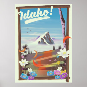 Idaho! landscape travel poster