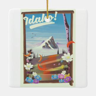 Idaho! landscape travel poster ceramic ornament