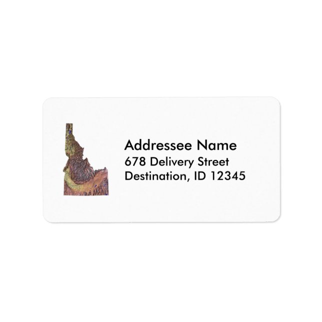 Idaho Map Address Label (Front)