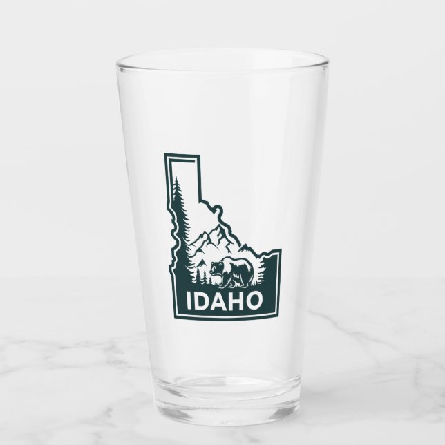 Idaho Map Bear Glass (Front)