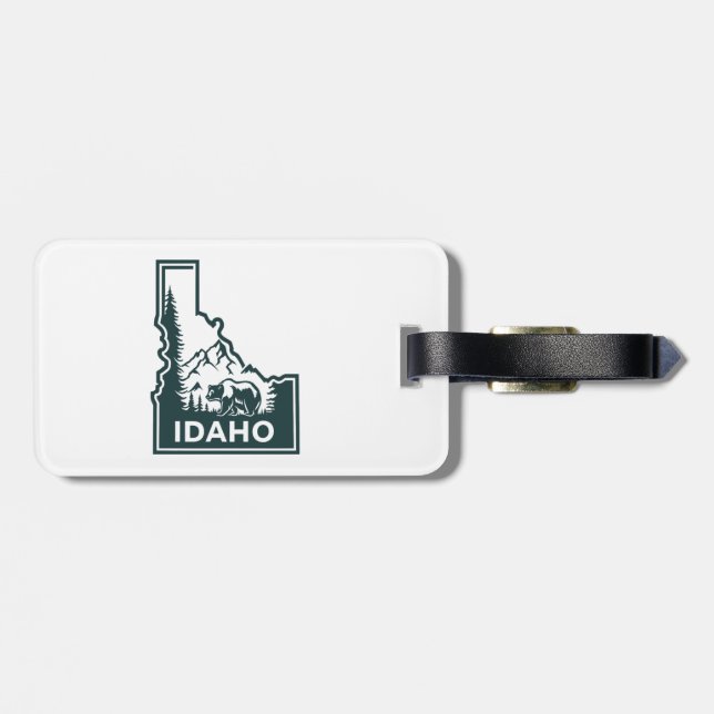Idaho Map Bear Luggage Tag (Back Horizontal)