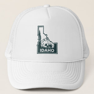 Idaho Map Bear Trucker Hat