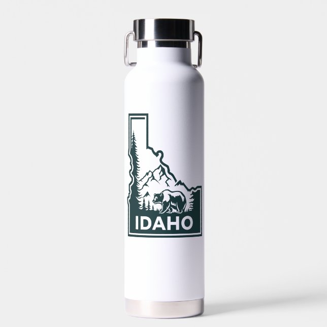 Idaho Map Bear Water Bottle (Front)