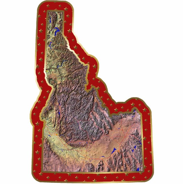 Idaho Map Christmas Ornament Cut Out (Front)