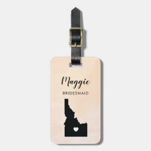 Idaho Map Luggage Tag, Wedding Party Welcome Luggage Tag