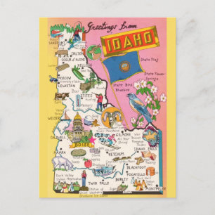 Idaho Map Moving Announcement Postcard