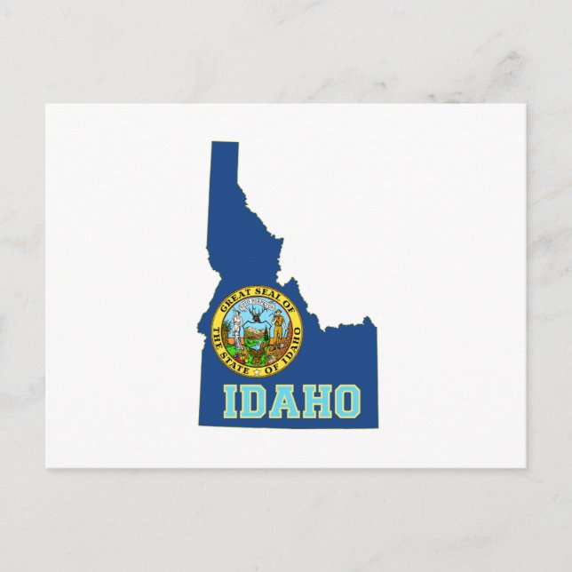 Idaho Map Shaped State Flag Postcard (Front)