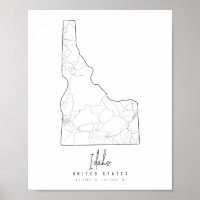 Idaho Minimal Street Map