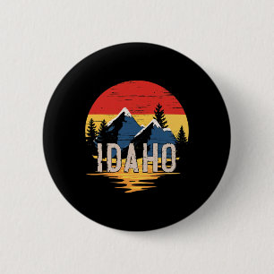 Idaho Mountain Sunset Idaho Outdoors Retro 6 Cm Round Badge
