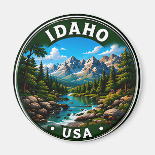 Idaho Mountain Wilderness Outdoor Travel Magnet