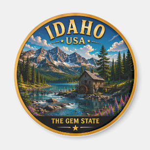 Idaho Mountain Wilderness Outdoor Travel Magnet
