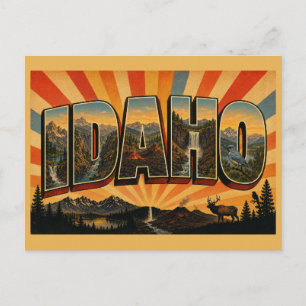 Idaho Mountains Lakes Waterfalls River Art Postcard