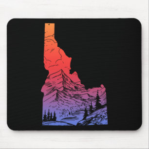 Idaho Mountains Pride State Map Hiking Camping Vin Mouse Mat