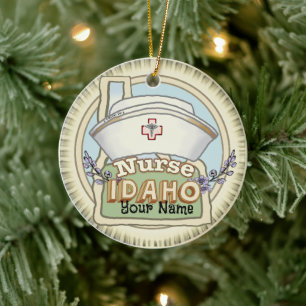Idaho Nurse  Ceramic Tree Decoration