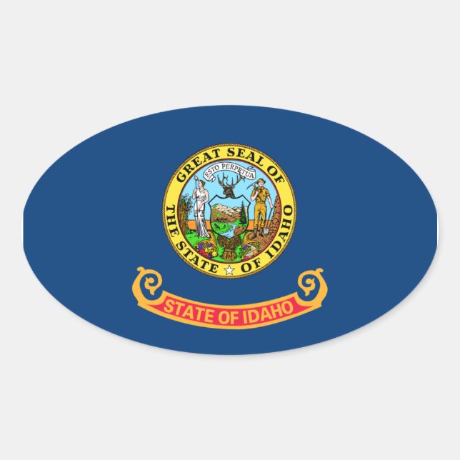 Idaho Oval Flag Sticker (Front)