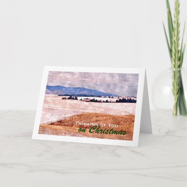 Idaho Palouse Winter Landscape, Christmas Holiday Card (Front)