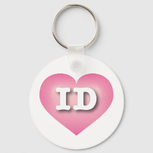 Idaho Pink Fade Heart - I love ID Key Ring