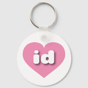 Idaho pink heart - I love id Key Ring