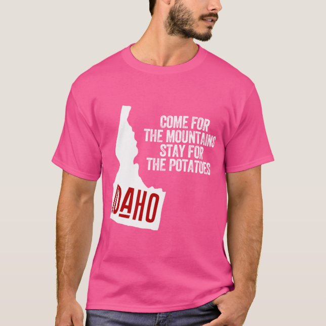 IDAHO POTATOES state USA pride United States Overs T-Shirt (Front)