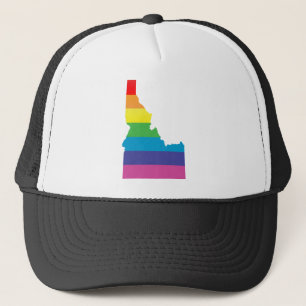 idaho pride. striped. trucker hat