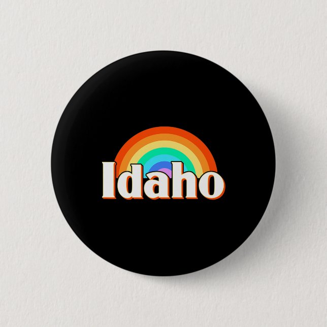 Idaho Rainbow  6 Cm Round Badge (Front)