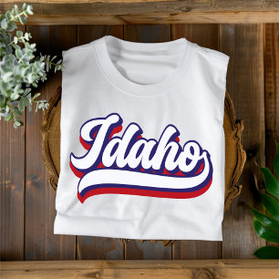 Idaho Red White and Blue Vintage Script T-Shirt