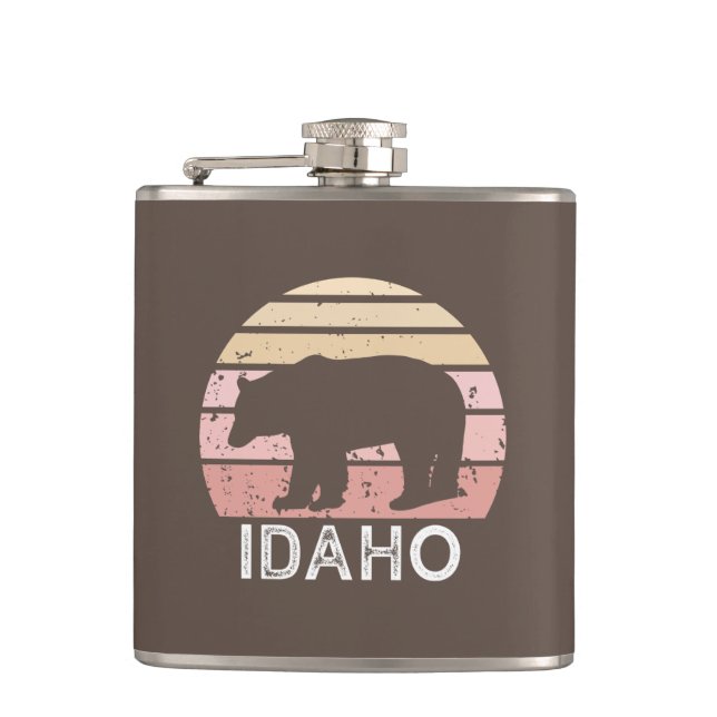 Idaho Retro Bear Hip Flask (Front)