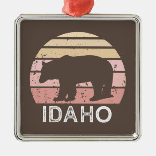Idaho Retro Bear Metal Tree Decoration