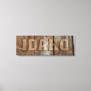 Idaho rustic wood wall canvas sign