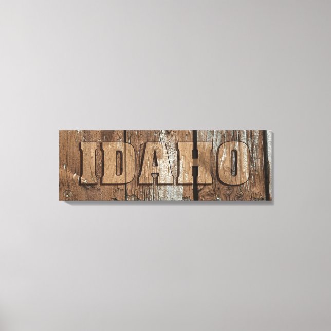 Idaho rustic wood wall canvas sign (Front)