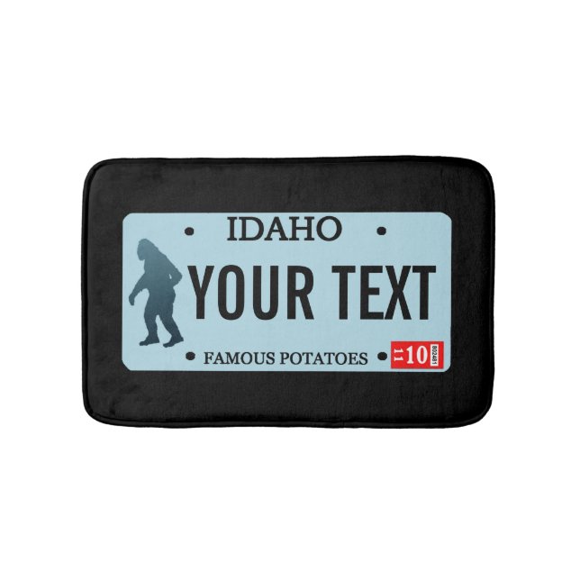 Idaho Sasquatch License Plate Bath Mat (Front)