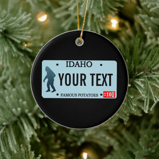 Idaho Sasquatch License Plate Ceramic Tree Decoration (Tree)