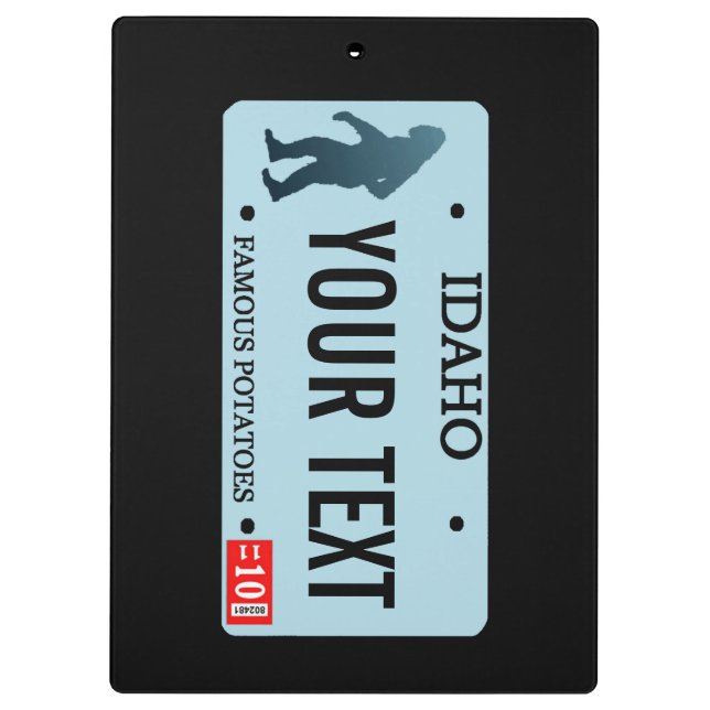 Idaho Sasquatch License Plate Clipboard (Back)