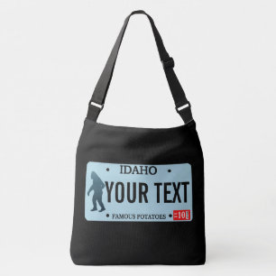 Idaho Sasquatch License Plate Crossbody Bag