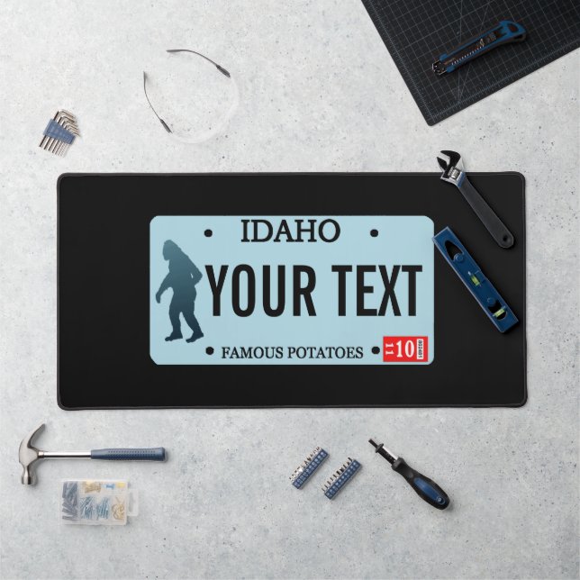 Idaho Sasquatch License Plate Desk Mat (Workstation)