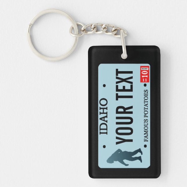 Idaho Sasquatch License Plate Key Ring (Front)