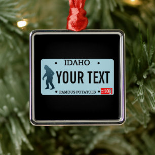 Idaho Sasquatch License Plate Metal Tree Decoration