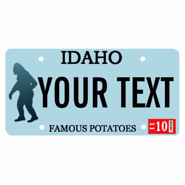 Idaho Sasquatch License Plate Photo Sculpture Magnet (Front)